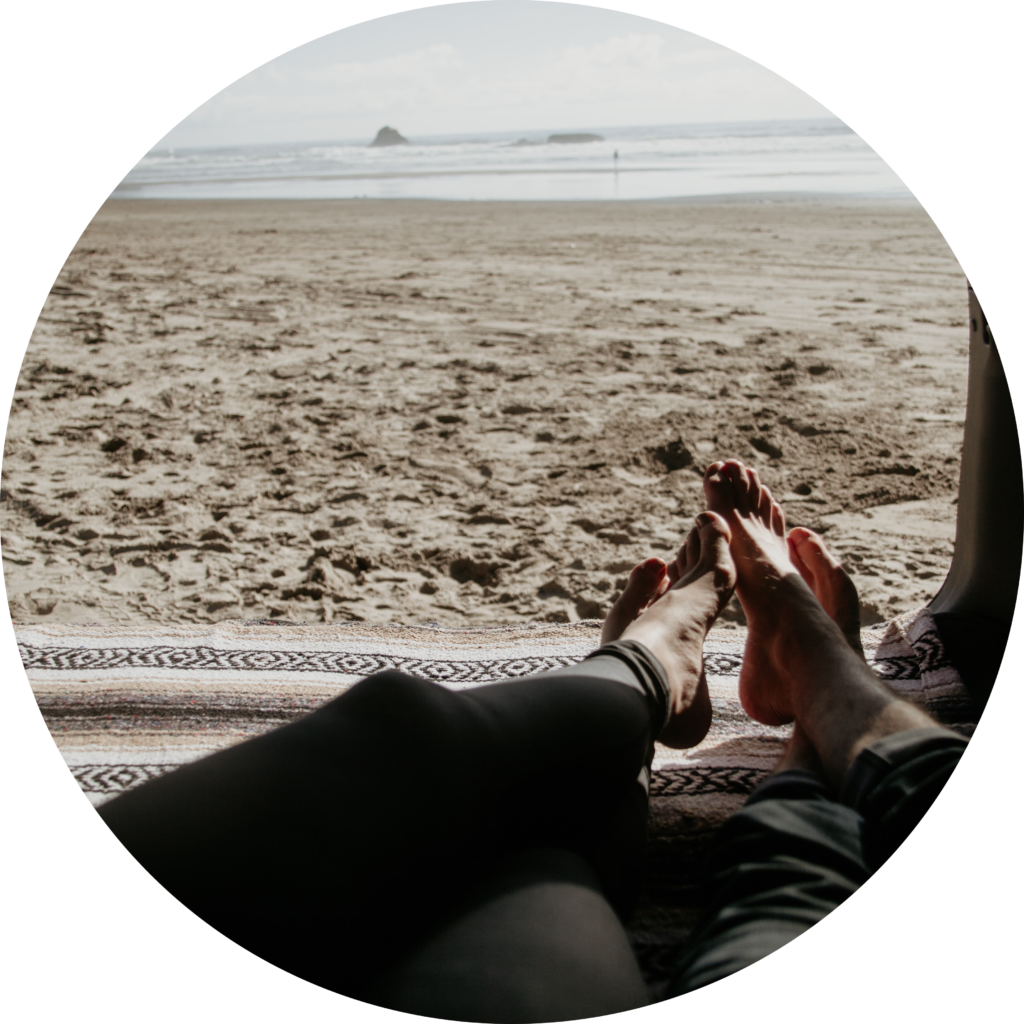 Couple feet on beach