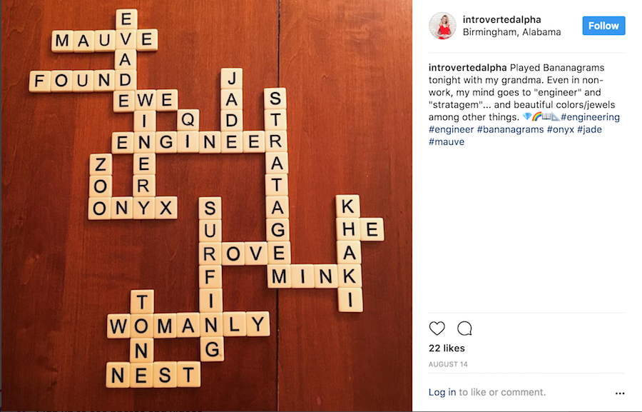 Instagram Bananagrams Post Sarah Jones - Introverted Men Are Attractive